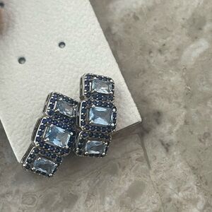 Elegant Blue Topaz Sterling silver earrings